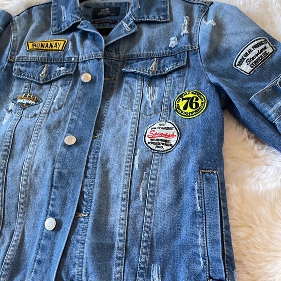 Lightly Distressed and Patched Denim Jacket | Small - Picture 7 of 12